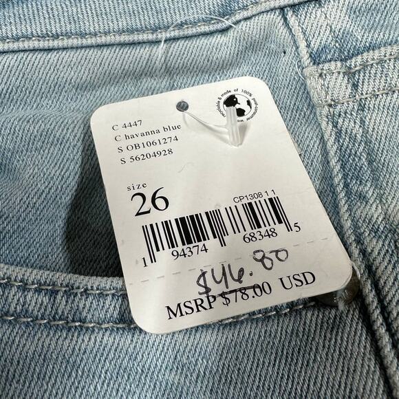 Free People NWT We The Free High Rise Jegging in Havana Blue Size 26 Frayed Hem - Picture 7 of 10